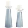 Meghan Take Five Blue Glass Pillar Candle Holder Set of 2