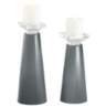 Meghan Software Glass Pillar Candle Holders Set of 2