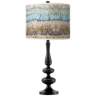 Marble Jewel Giclee Paley Black Table Lamp