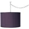 Eggplant Purple Shade 13 1/2&quot; Wide Plug-In Swag Pendant Chandelier