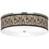 Braided Jute Giclee Nickel 20 1/4&quot; Wide Ceiling Light