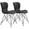 Zuo Gabby Vintage Black Faux Leather Dining Chairs Set of 2