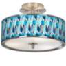 Blue Tiffany-Style Giclee Glow 14&quot; Wide Ceiling Light
