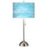 Barnyard Blue Giclee Brushed Nickel Table Lamp