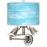 Barnyard Blue Giclee Plug-In Swing Arm Wall Lamp