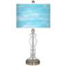 Barnyard Blue Giclee Apothecary Clear Glass Table Lamp