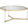 Stefania 36&quot; Wide Gold and Acrylic Modern Coffee Table