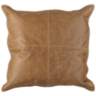 Leather 22&quot; Square Throw Pillow