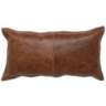 Brown Leather 26" x 14" Throw Pillow