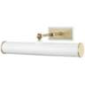 Mitzi Holly 16 1/4&quot; Wide Aged Brass and White Picture Light