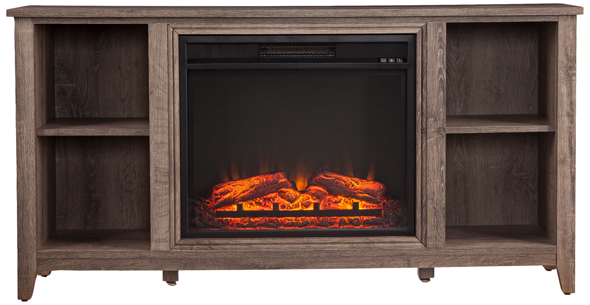Parkdale Mocha Gray Wood Electric Fireplace TV Stand (55P68)