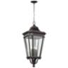 Cotswold Lane 31&quot;H Bronze and Beveled Glass Hanging Light