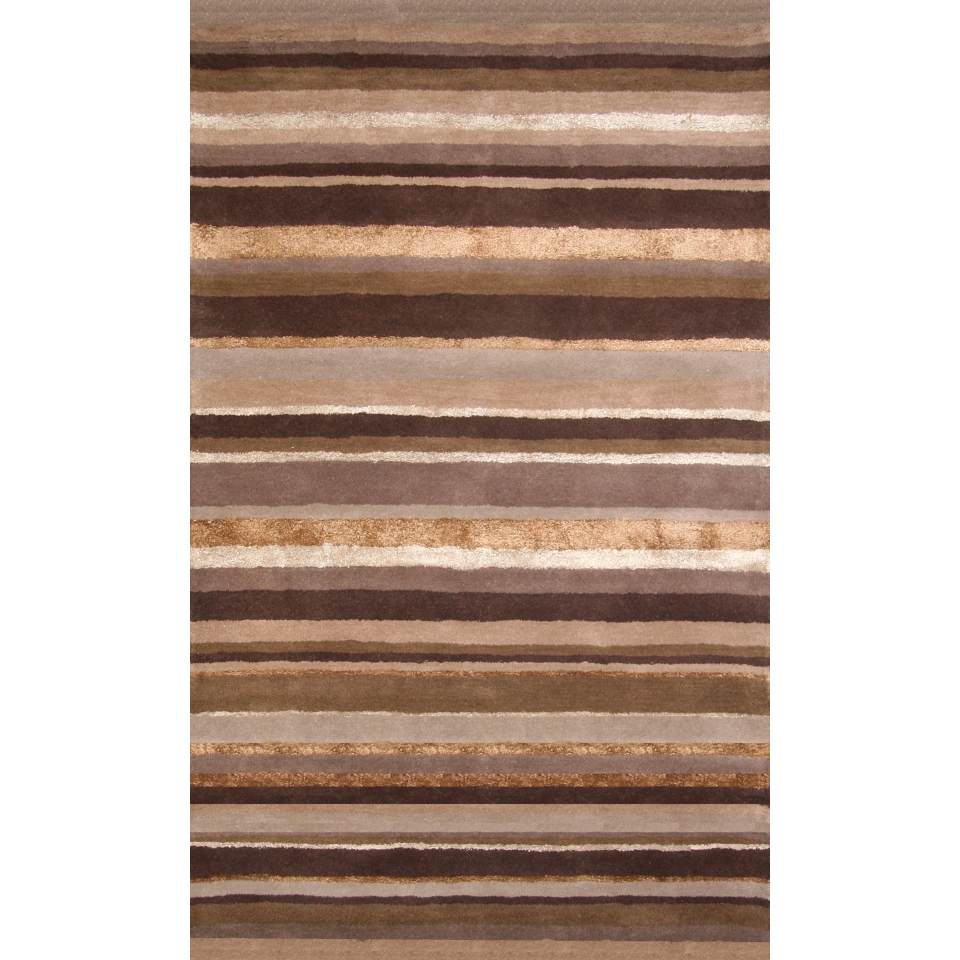 Hickory Brown Stripes Wool Area Rug   #57067