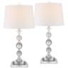 Solange Silver Stacked Crystal Table Lamps With 7&quot; Square Risers