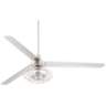 72&quot; Turbina XL Brushed Nickel Cage Large Ceiling Fan with Remote