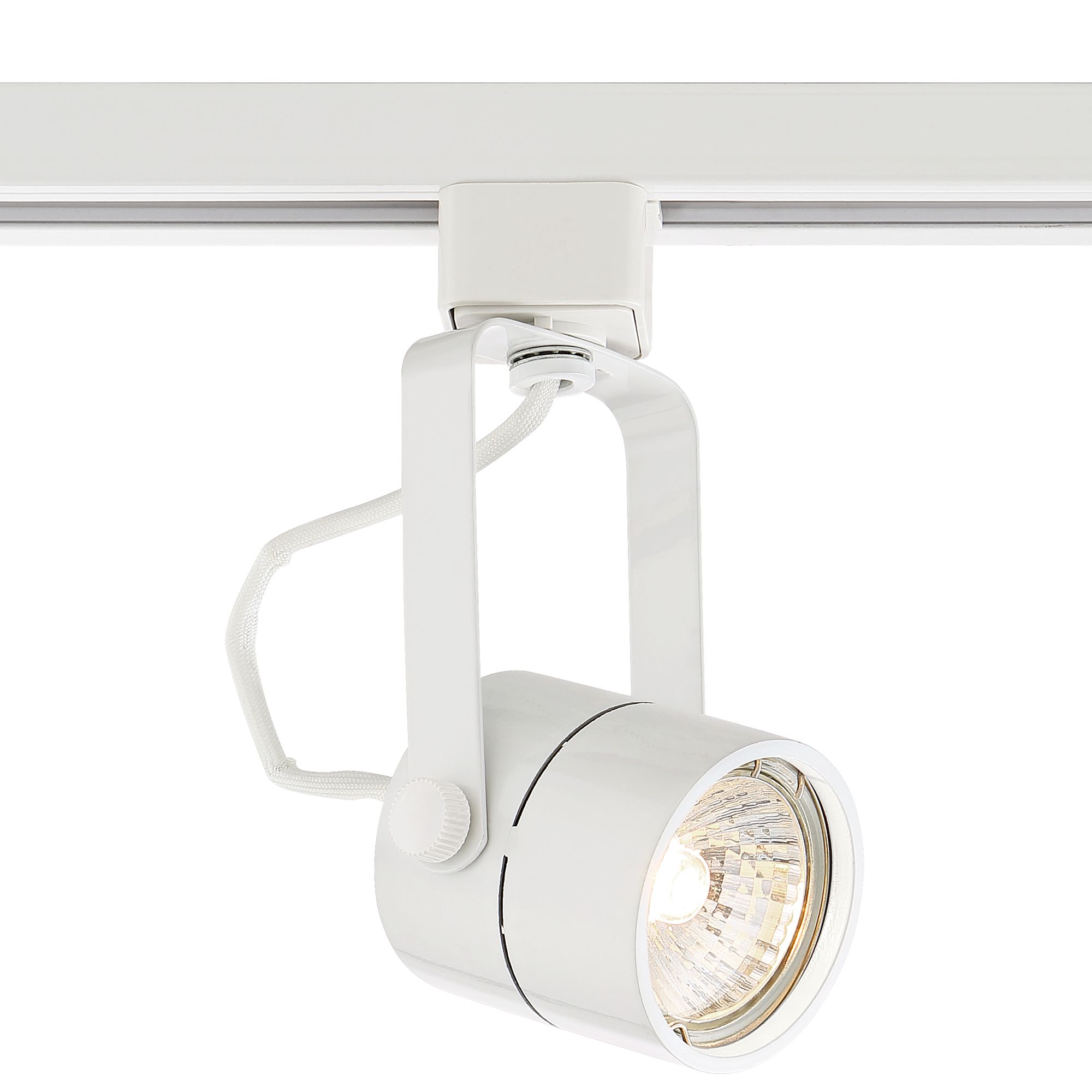 Pro Track White Cylinder LED GU10 Halo Track Head W/Bulb (57X42)