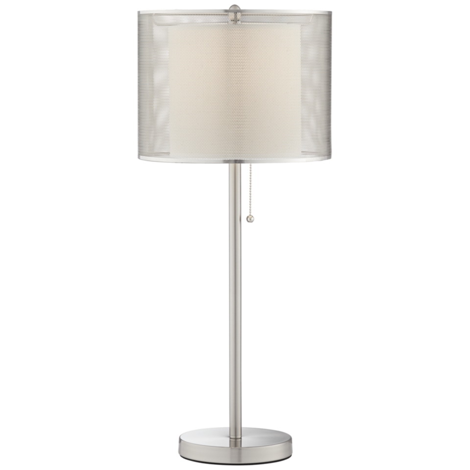 Brushed Steel Metal Mesh Table Lamp   #58118