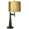 Gathering Gold Shade by Inspire Me Home Decor with Novo Bronze Table Lamp