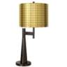 Puffs Gold Shade by Inspire Me Home Decor with Novo Dark Bronze Table Lamp