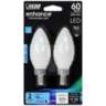 60W Equivalent Frosted 5.5W LED E12 Torpedo Bulb 2-Pack
