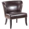 Sheldon Brown Faux Leather Wingback Armless Accent Chair