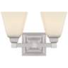 Mencino-Opal 12 3/4&quot; Wide Satin Nickel and Glass Bath Light