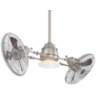 42" Minka Aire Nickel and Chrome LED Vintage Gyro Fan with Remote