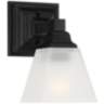 Mencino 8 1/2&quot; High Black Metal Frosted Glass Wall Sconce