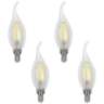 60W Equivalent Clear 6W LED Flame Tip Candelabra 4-Pack