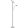 Mother and Son Satin Chrome Metal 23W LED Torchiere Floor Lamp