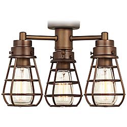 Caged Industrial Fan Light Kits Lamps Plus Open Box