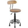 Dakota Gray Metal and Natural Wood Adjustable Task Chair