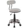 Swift Light Gray Faux Leather Adjustable Swivel Task Chair