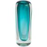Tia 13" High Dark Teal Modern Glass Vase