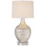 Waylon Mercury Glass Table Lamp With 8&quot; Wide Round Riser