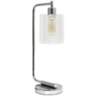 Simple Designs Bronson Chrome Lantern Desk Lamp