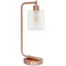 Simple Designs Bronson Rose Gold Lantern Desk Lamp