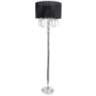 Elegant Designs Chrome Crystal Floor Lamp with Black Shade