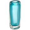 Tia 9 1/2&quot; High Green-Blue Modern Glass Vase