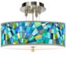 Lagos Mosaic Giclee 14&quot; Wide Ceiling Light