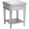 Aurora 20&quot; Wide Mirrored and Silver Traditional Side Table