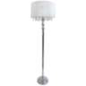 Elegant Designs Chrome Crystal Floor Lamp with White Shade