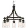 Caleb 23 3/4&quot; Wide Bronze and Glass 5-Light Chandelier