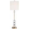 Halston Brass Metal Buffet Table Lamp with Crystal Accents