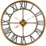 Metallic Gold 28 3/4&quot; Round Hand-Made Iron Wall Clock