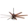 72&quot; Predator Rustic Bronze Damp Rated Large Ceiling Fan with Remote