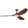 65&quot; Kichler Imari Walnut and Nickel LED Ceiling Fan with Wall Control