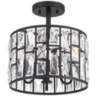 Sofie 11 3/4" Wide Black and Crystal Ceiling Light