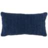 Rina Indigo Hand-Knitted 26&quot; x 14&quot; Decorative Pillow