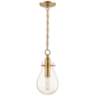 Ivy 7 1/2&quot; Wide Aged Brass LED Mini Pendant with Clear Glass
